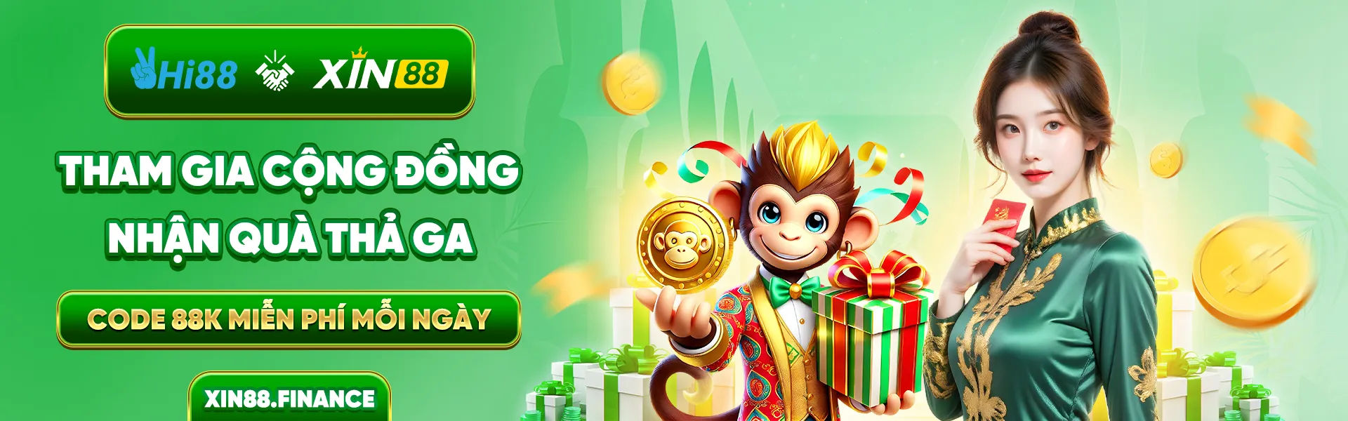 Hi88 x Xin88 - Tham gia cộng đồng, nhận quà thả ga. Code 88K miễn phí mỗi ngày