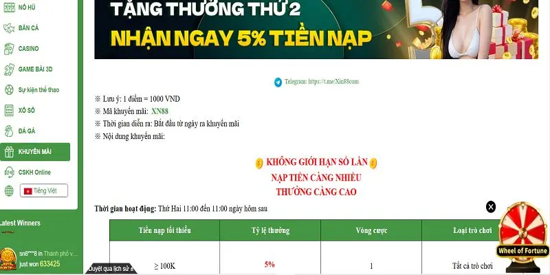 Một số điều kiện để tham gia khuyến mãi Xin88
